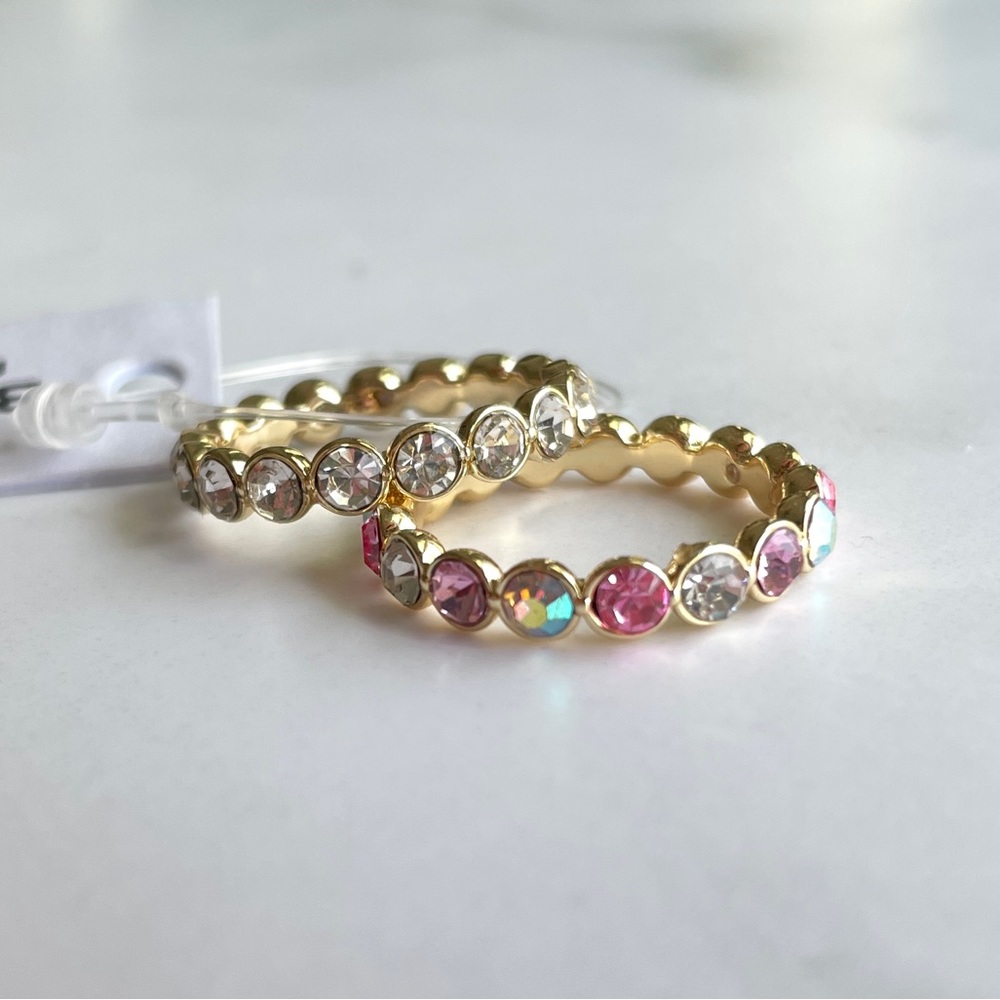 NEW! BaubleBar Alice ring set of two, size 7 Clear and Pink Ombre